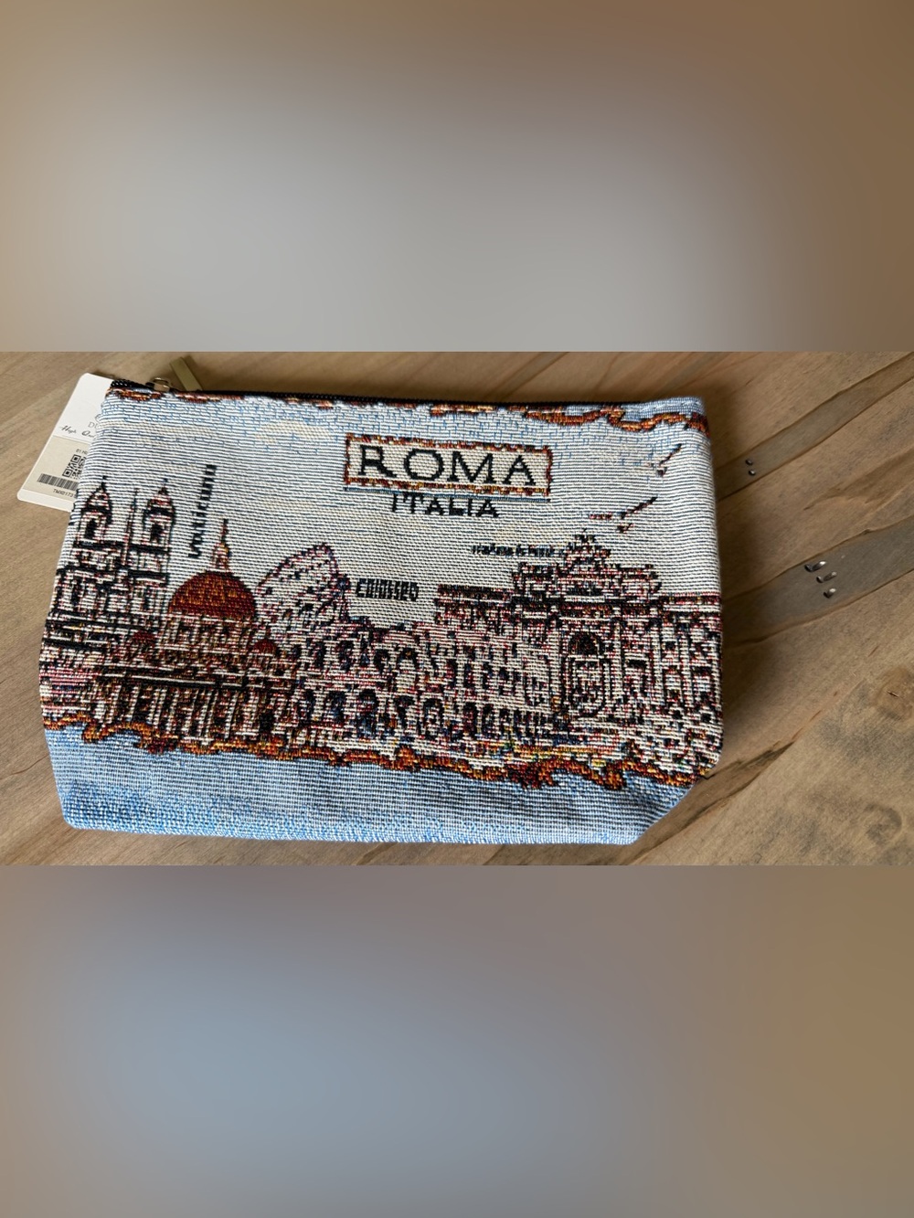 Roma Multicolor and Light Blue Woven Pouch